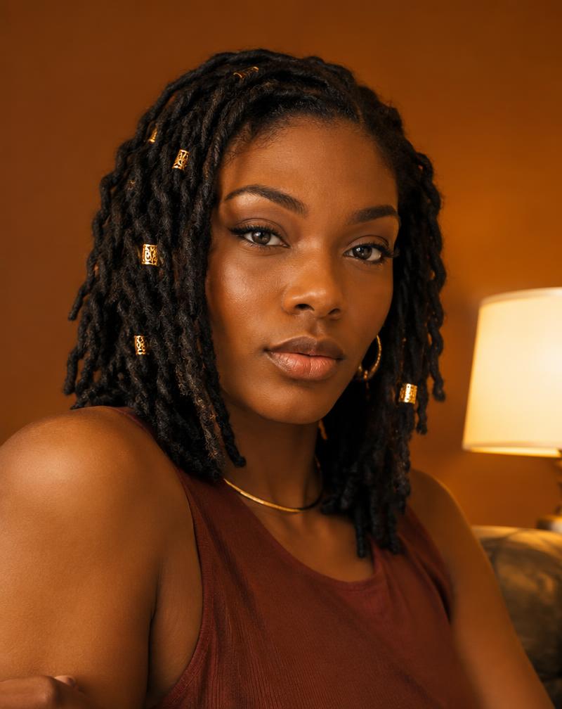 Natural hair and loc portrait from the House